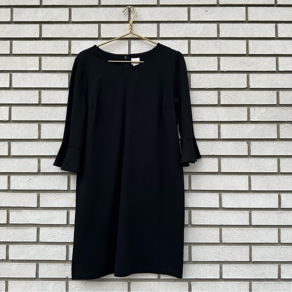 Chico’s Black Ponte Bell-Sleeve Short Dress - Picture 2 of 9